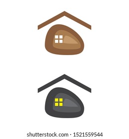 a set of stone house icons