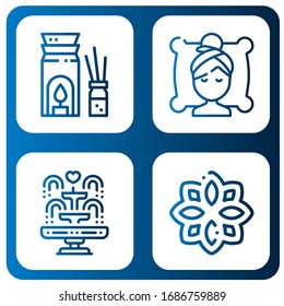 Conjunto de iconos de piedra. Tales como Aromaterapía, Spa, Fuente, Rune , iconos de piedra