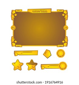 Set of stone level selection game asset design vector