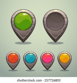 Set of stone  Map Pointers, web or game design elements