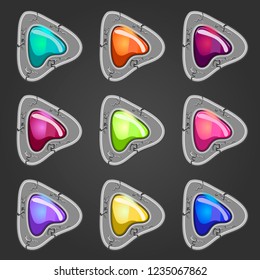 Set of stone pointers with inlaid gems