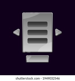 set of stone rock game ui board pop up for gui asset elements vector illustration