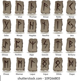 Set of stone runes. Vector illustration