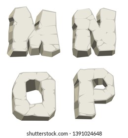 Set Of Stone Vector Alphabet