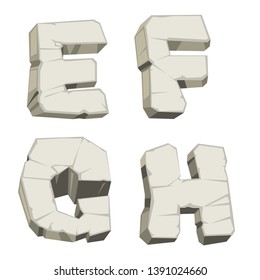 set of Stone Vector Alphabet