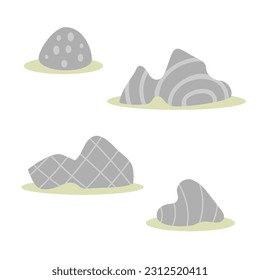 Conjunto de piedras para el diseño paisajístico. Ilustración del vector