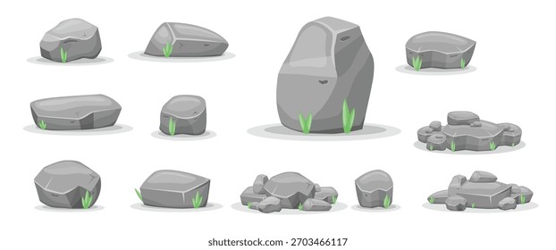Set of stones vector illustration