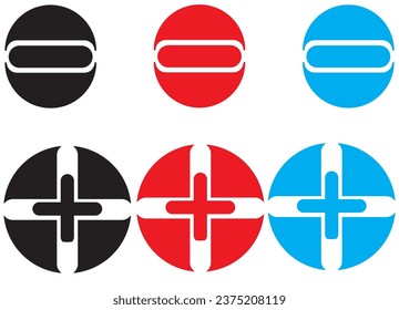 conjunto de iconos de parada y de adición 