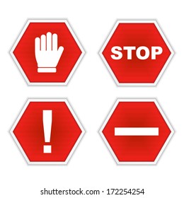 Set of stop signs, vector eps10 illustration