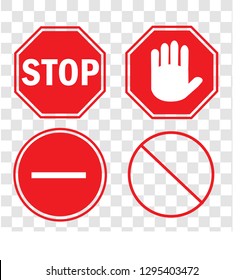 Set stop sign,vector stop illustration. red warning symbol