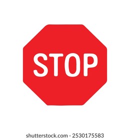Set der Stopp-Street-Icon-Sammlung. Stoppschild mit Text. Rotes Stoppschild. Vektorgrafik.