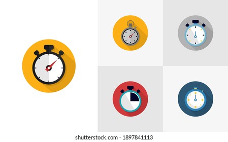 Set of Stopwatch flat icon vector template, Soccer icon concepts, Creative design