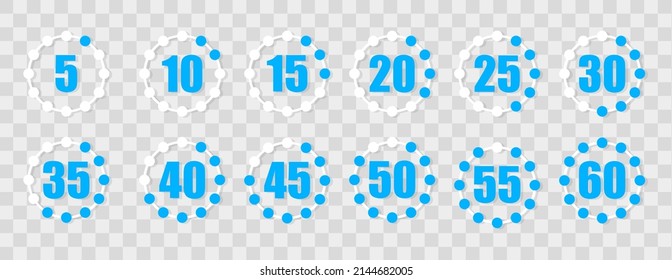 Set of Stopwatch Icon. timer clock icons. Vector Illustration