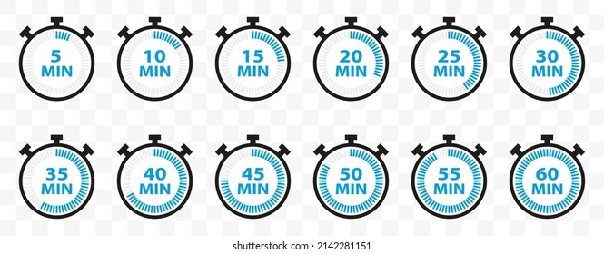 Set of Stopwatch Icon. Vector Illustration