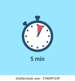 Juego de iconos de cronómetro que muestran el tiempo - 5 minutos o segundos. Color rojo y negro. Conjunto de temporizadores minimalistas. Concepto de tiempo de cocina. Ilustración del vector