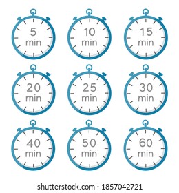 set of Stopwatch isolate on white background.