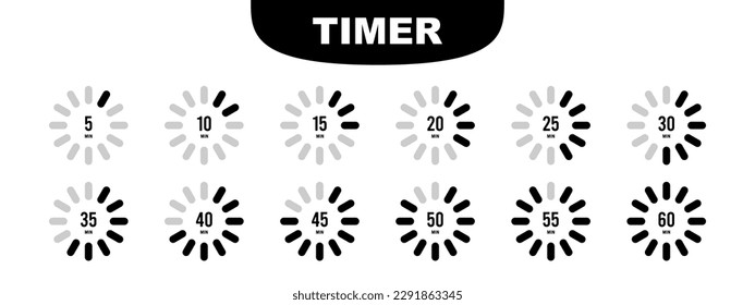 Set of stopwatch timer icon illustration