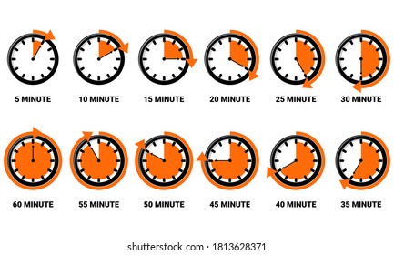 Set of stopwatch, timer. Illustration vector