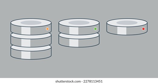 A set of storage drives  hard disks