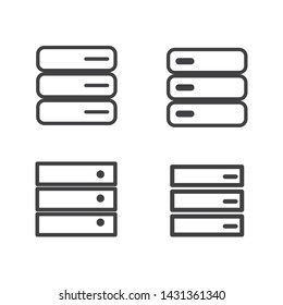 Set of storage icon line design suitable for minimalist graphic design or modern interface 