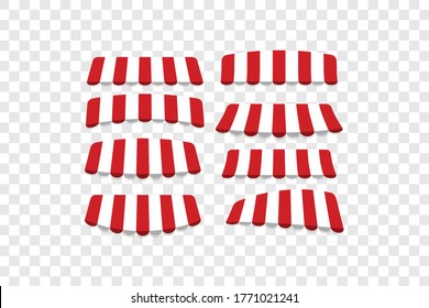 set of Store awning shop canopy.Vector object isolated on transparent background