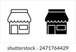 Set of store icon line design. Store vector illustration on white background