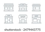 Set of store icon line design. Store vector illustration