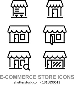 Set of store icon line design. Store vector illustration 