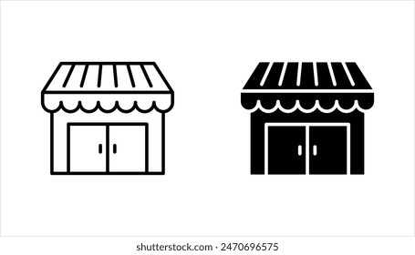 Set of store icon line design. Store vector illustration on white background