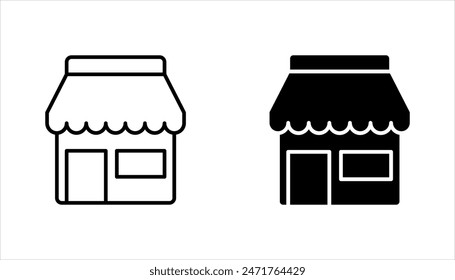 Set of store icon line design. Store vector illustration on white background