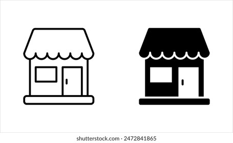 Set of store icon line design. Store vector illustration on white background