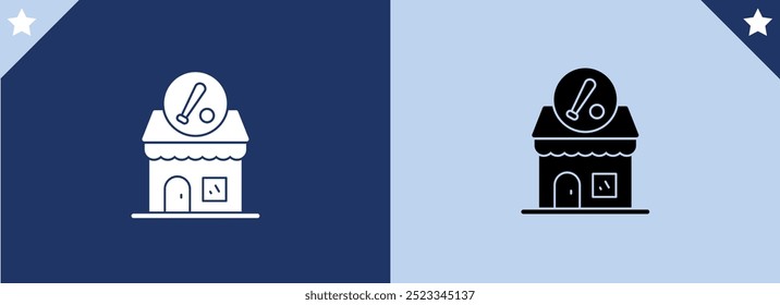 Conjunto de diseño de línea de icono de tienda. Almacenar Ilustración vectorial sobre fondo de color