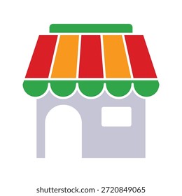 Conjunto de design de linha de ícone de loja. Armazenar ilustração de vetor no plano de fundo branco
