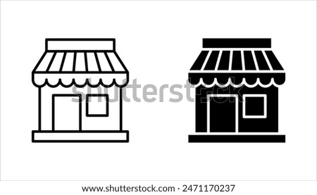 Set of store icon line design. Store vector illustration on white background