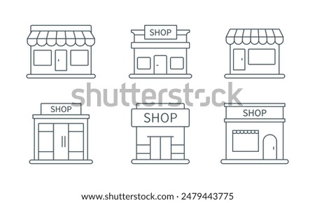 Set of store icon line design. Store vector illustration