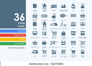 Set of store icons