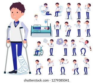 A set of Store stuff man with injury and illness.There are actions that express dependence and death.It's vector art so it's easy to edit.