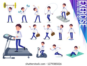 A set of Store stuff man on exercise and sports.There are various actions to move the body healthy.It's vector art so it's easy to edit.