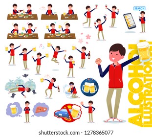 A set of Store stuff man related to alcohol.There is a lively appearance and action that expresses failure about alcohol.It's vector art so it's easy to edit.