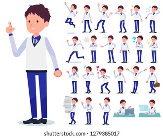 A set of Store stuff man with who express various emotions.There are actions related to workplaces and personal computers.It's vector art so it's easy to edit.
