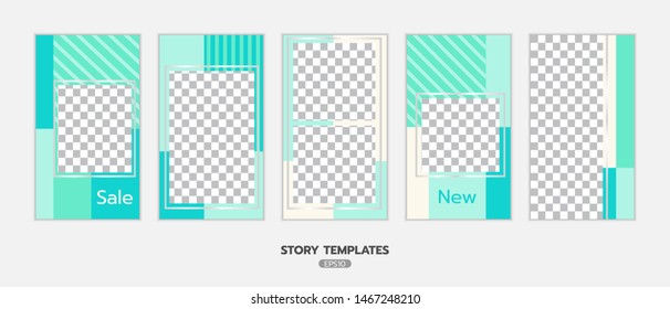 Set of stories and post frame templates. Use for, website, mobile app, poster and flyer. Vector design. no4