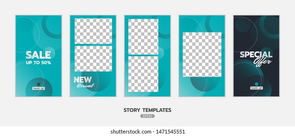 Set of stories and post frame templates. Use for, website, mobile app, poster and flyer. Vector design. no5