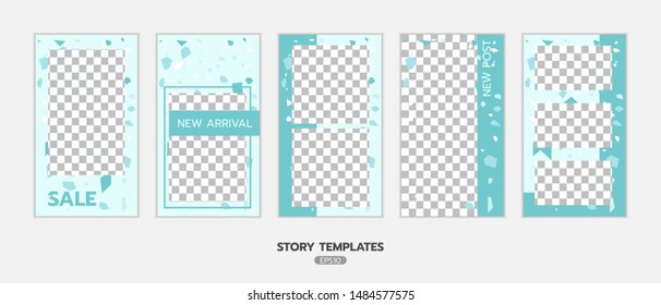 Set of stories and post frame templates. Use for, website, mobile app, poster and flyer. Vector design.