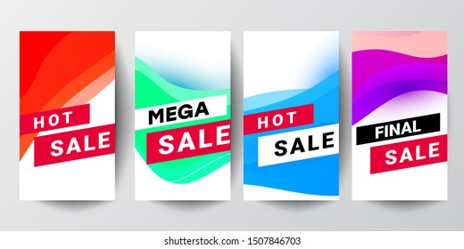 Set of stories sale banner background.Can use for, website, mobile app, poster, flyer, coupon, gift card, smartphone template, web design