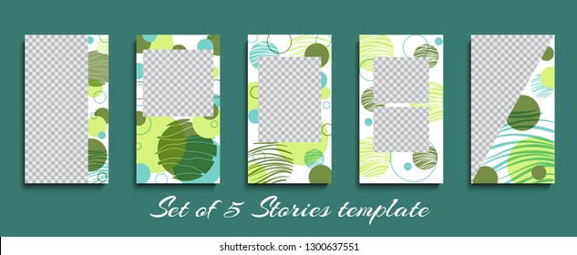 Set of stories templates, backgrounds. Modern fashion cover design for social media, flyers