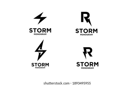 set of storm logo design
