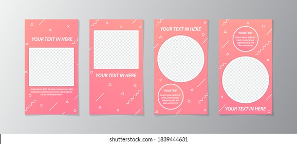 Set of story design template, abstract and softly colour