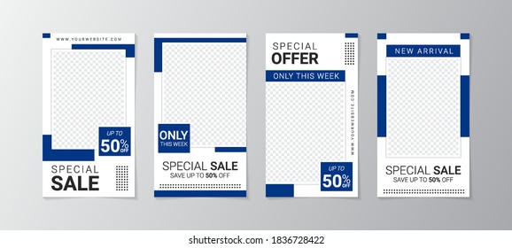 Set of story design template for social media, post template for promotion