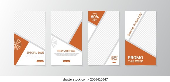 Set of story Templates. Vector Layout. Pattern design Backgrounds for Social Media Stories with abstract modern design