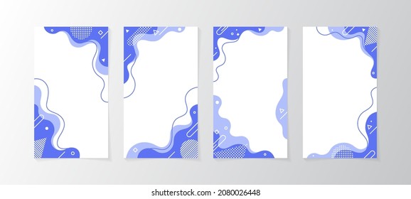 Set of story Templates. Vector Layout. Design Backgrounds for Social Media Stories. Set of wallpaper for Social Media Stories. with flat abstract colorful and memphis design